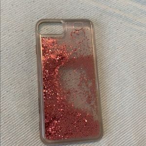 Pink glitter i phone 7 case